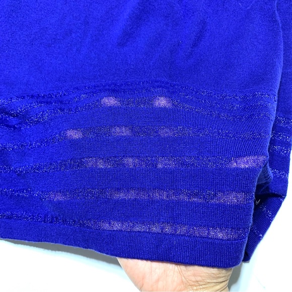 Peck & Peck Royal Blue Asymmetrical Knit Tunic Sweater Size Small - Picture 4 of 9